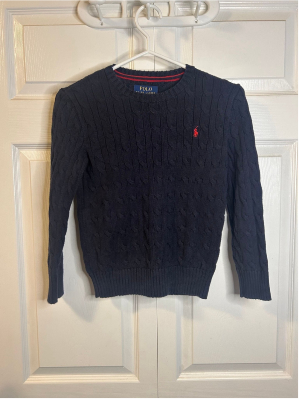 POLO RALPH LAUREN BOYS COMBED COTTON CABLE KNIT SWEATER 8